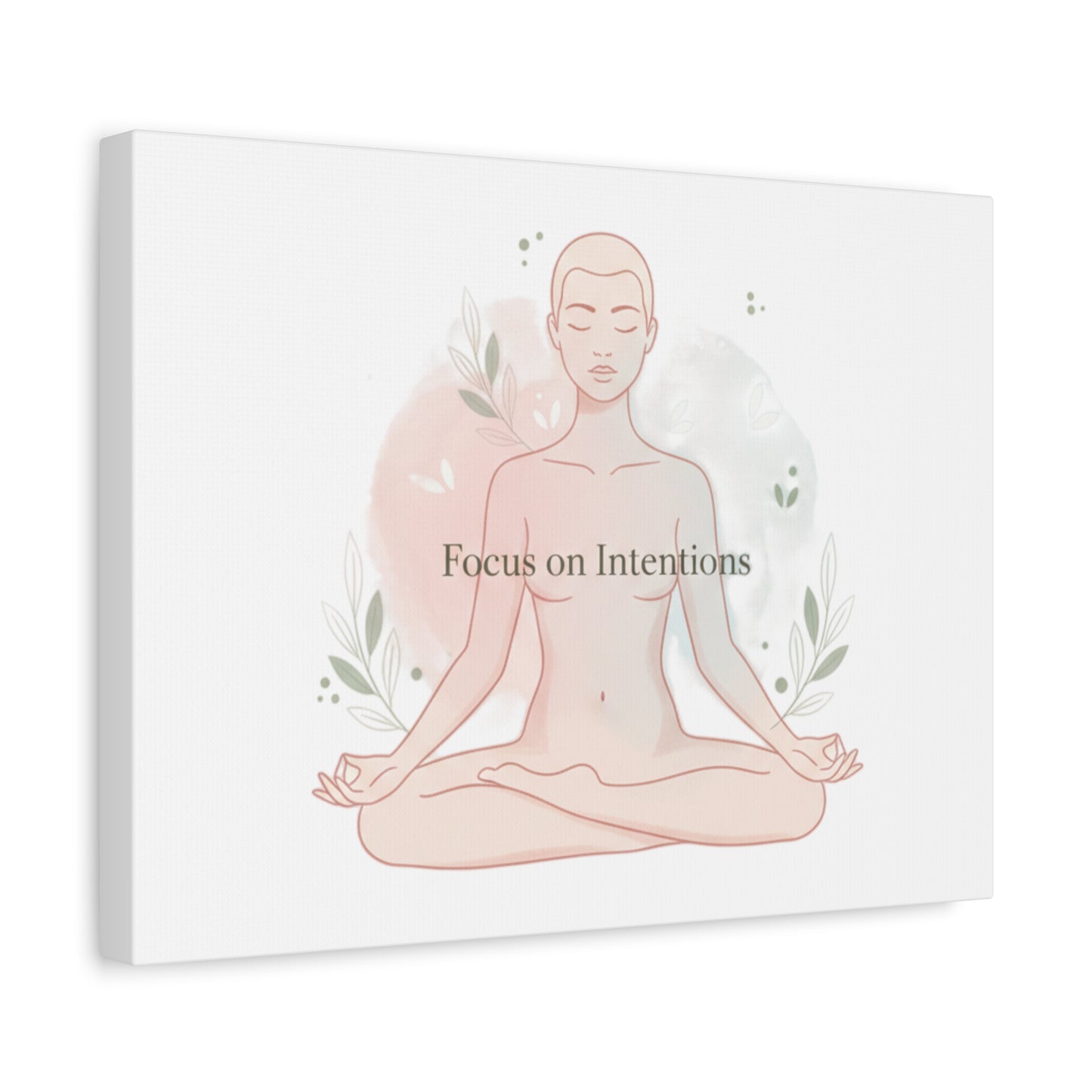 Focus on Intentions Canvas | Gentle Wellness Wall Art, Pastel Gradient Meditation Print