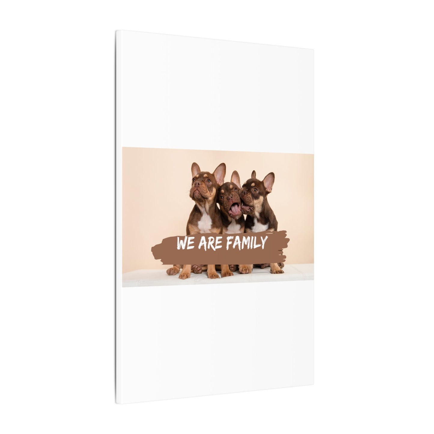 We Are Family French Bulldog Canvas Wall Art