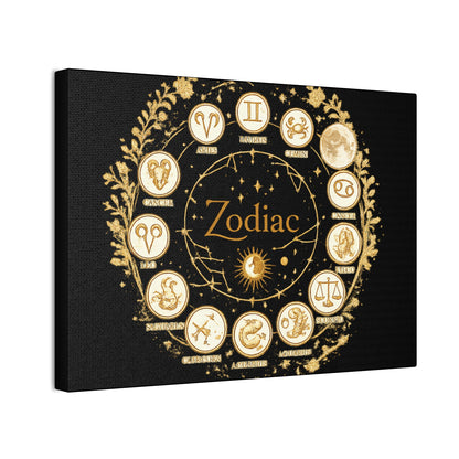 Golden Zodiac Astrology Canvas | Eco-Limited