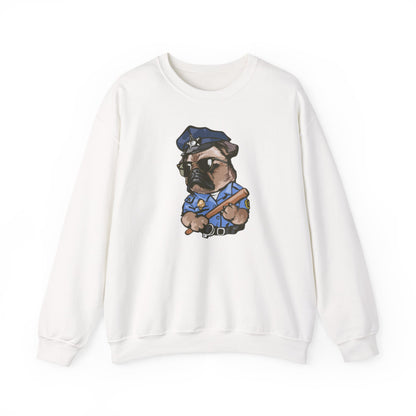 Police Pug Graphic Crewneck Sweatshirt|Eco-Friendly - Limited