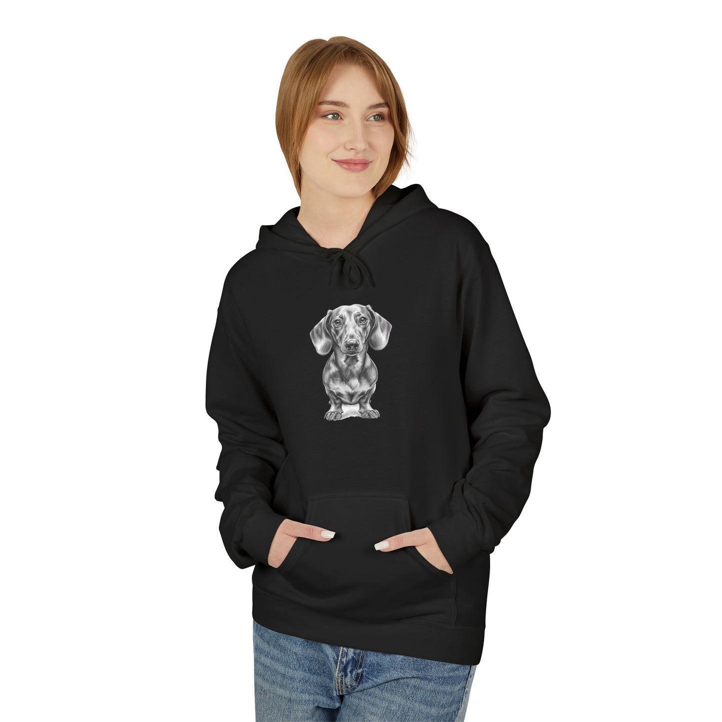 Dachshund Sketch Minimal Art Hoodie | Eco-Limited