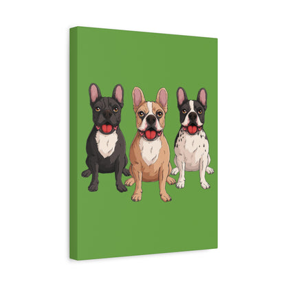 French Bulldog Trio Canvas Wall Art|Eco-Friendly - Limited