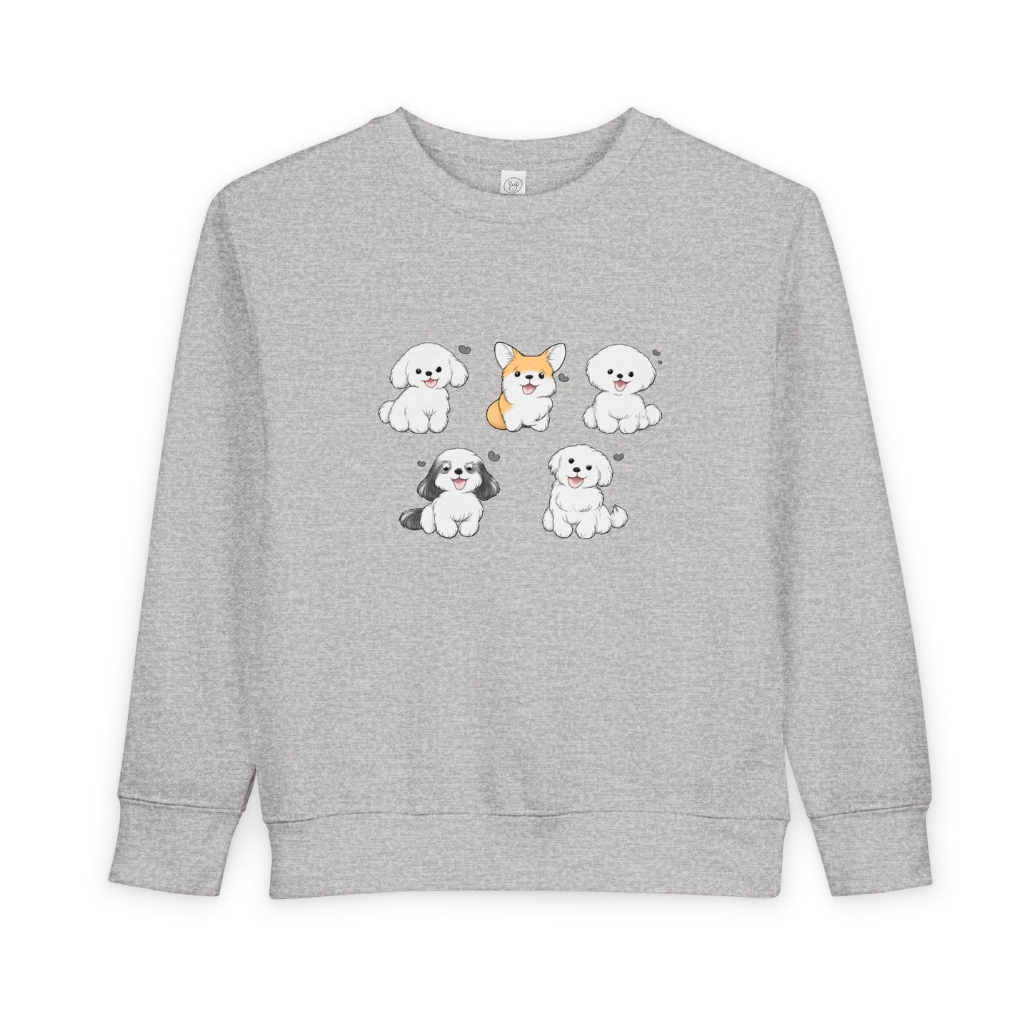 Cute Cartoon Puppies Crewneck for Kids
