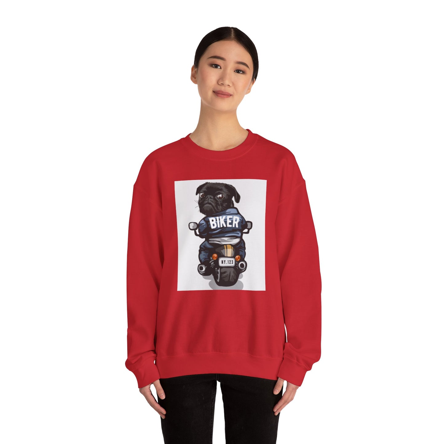 Biker Pug Graphic Sweater | Eco-Limited
