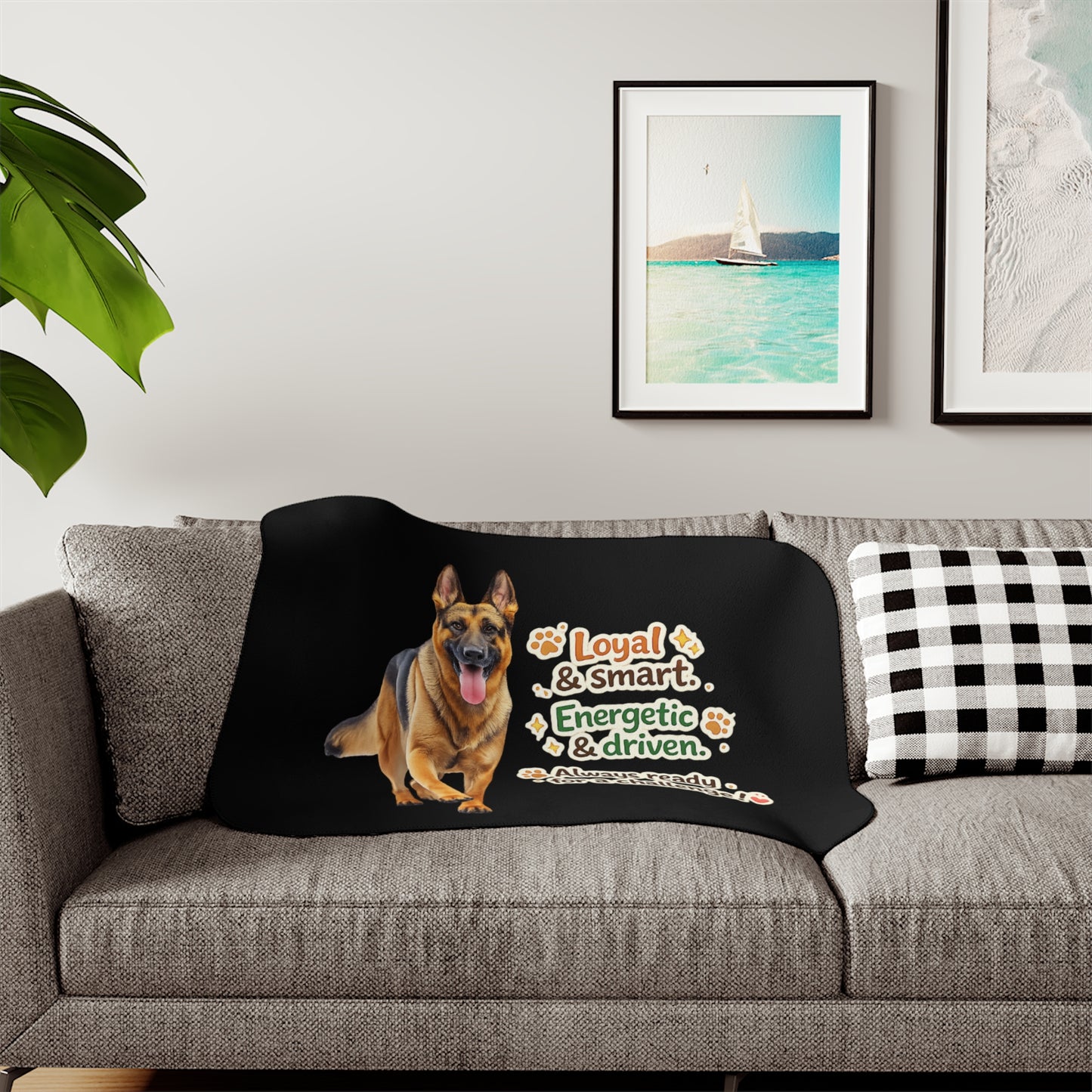 German Shepherd Character Statement Blanket | Eco-Limited