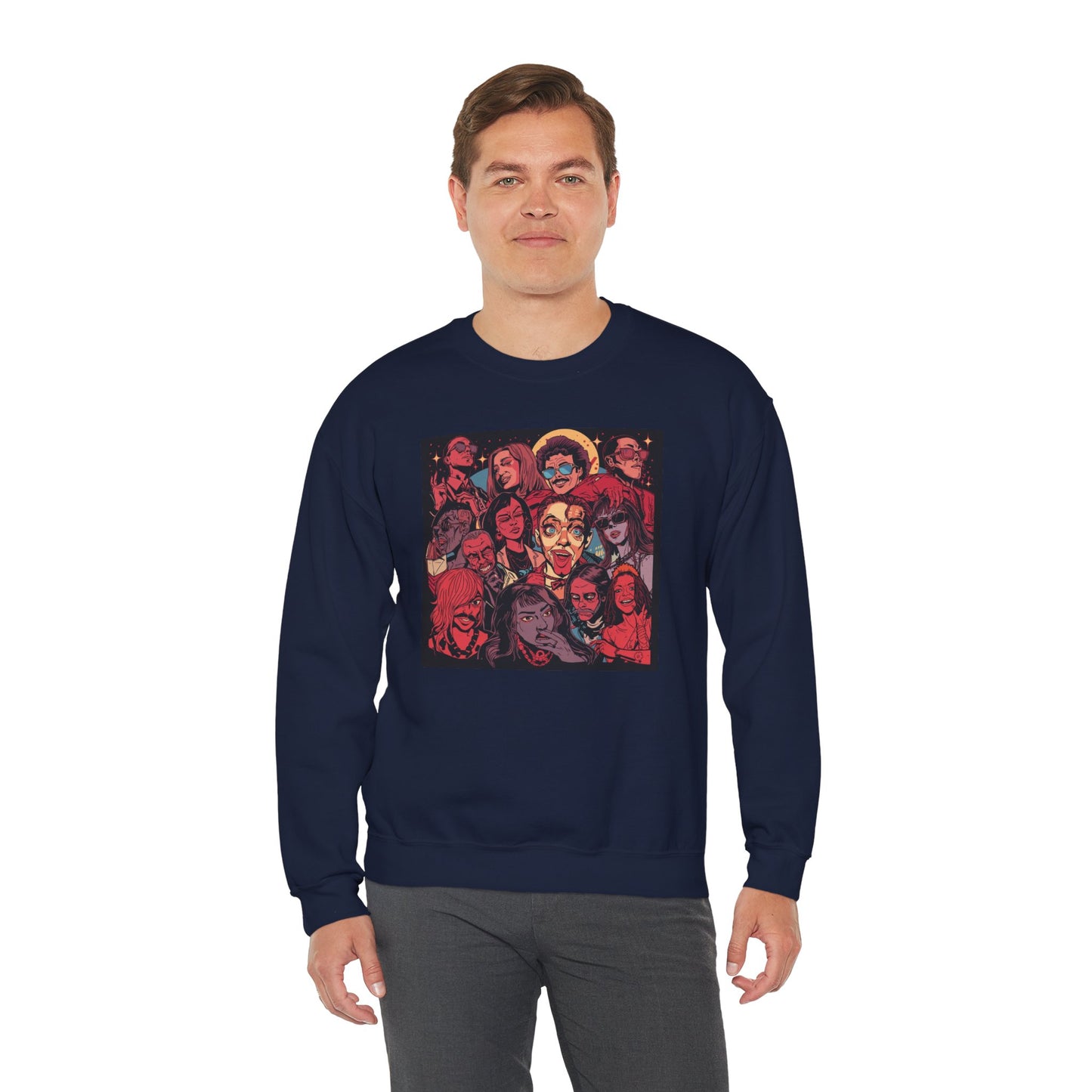 Rock Band Faces Art Sweater | Eco-Limited