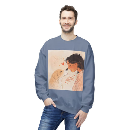 Heartfelt Dog Love Illustration Crewneck | Eco-Friendly - Limited