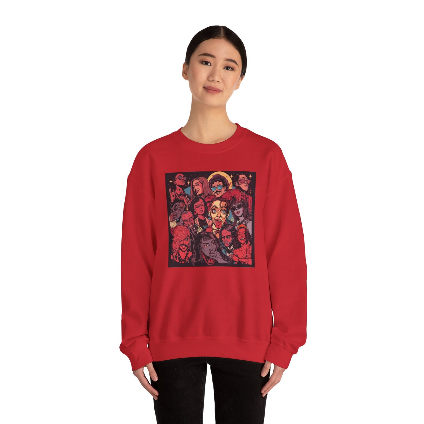 Rock Band Faces Art Sweater | Eco-Limited
