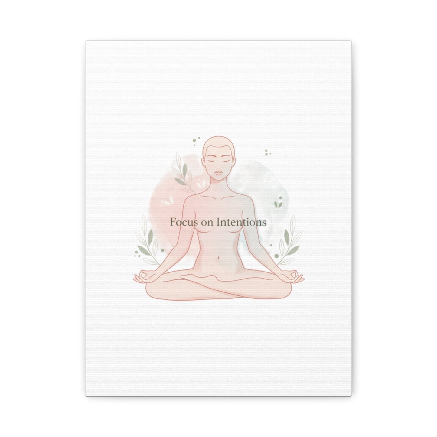 Focus on Intentions Canvas | Gentle Wellness Wall Art, Pastel Gradient Meditation Print