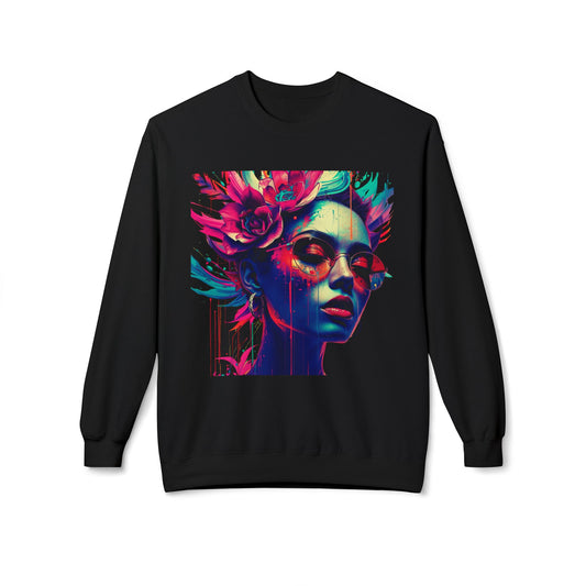 Neon Bloom Portrait Sweater | Eco-Limited