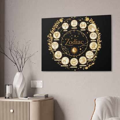 Golden Zodiac Astrology Canvas | Eco-Limited