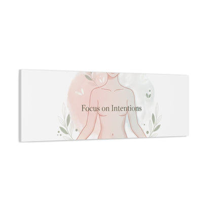 Focus on Intentions Canvas | Gentle Wellness Wall Art, Pastel Gradient Meditation Print