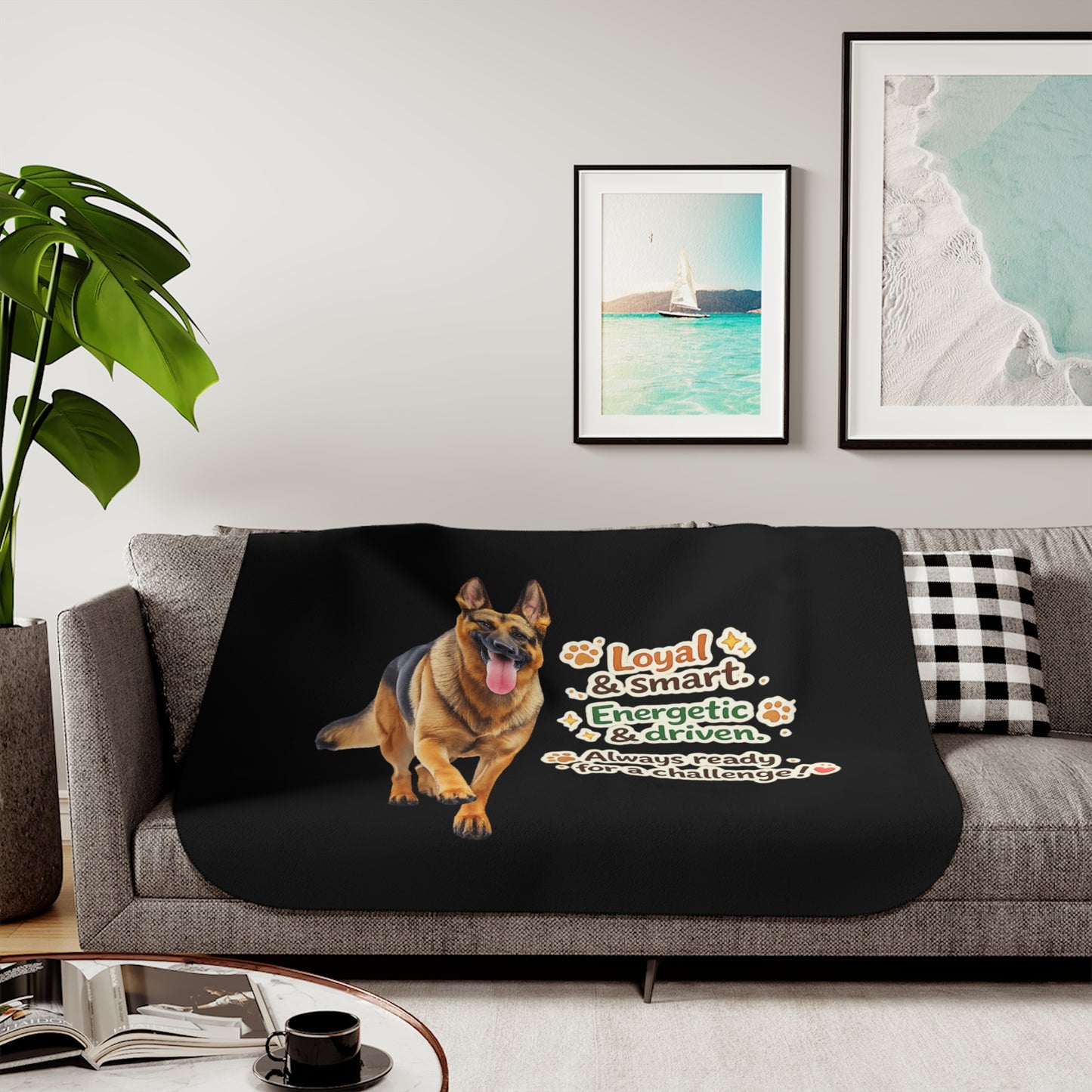 German Shepherd Character Statement Blanket | Eco-Limited