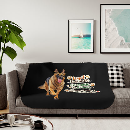 German Shepherd Character Statement Blanket | Eco-Limited