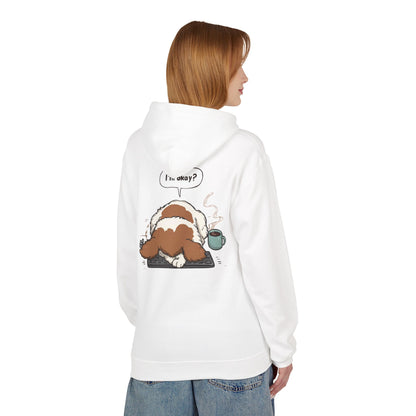I’m Okay? Dog Coffee Moment Hoodie | Eco-Limited