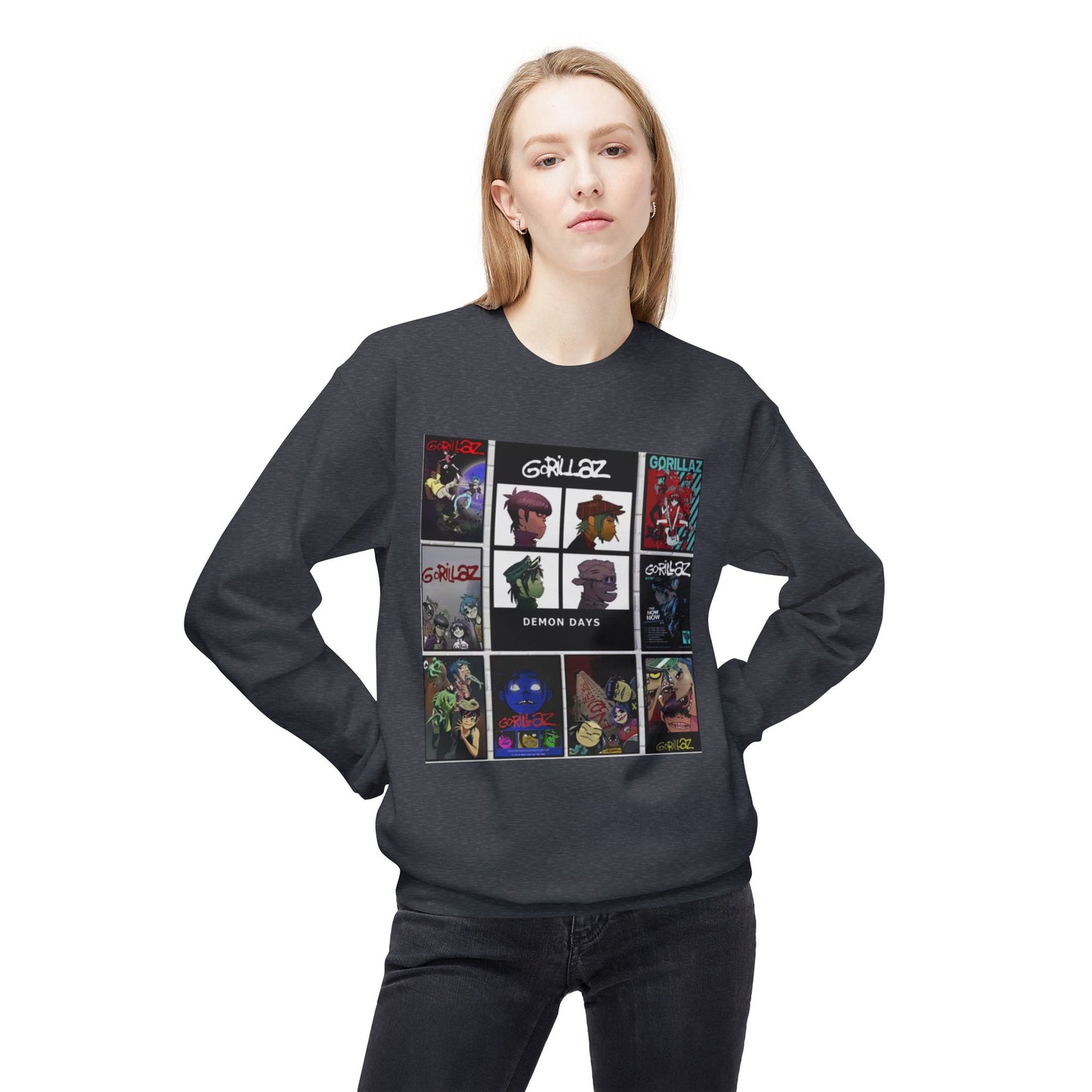 Gorillaz Album Art Collage Graphic Sweatshirt Music Inspired Streetwear