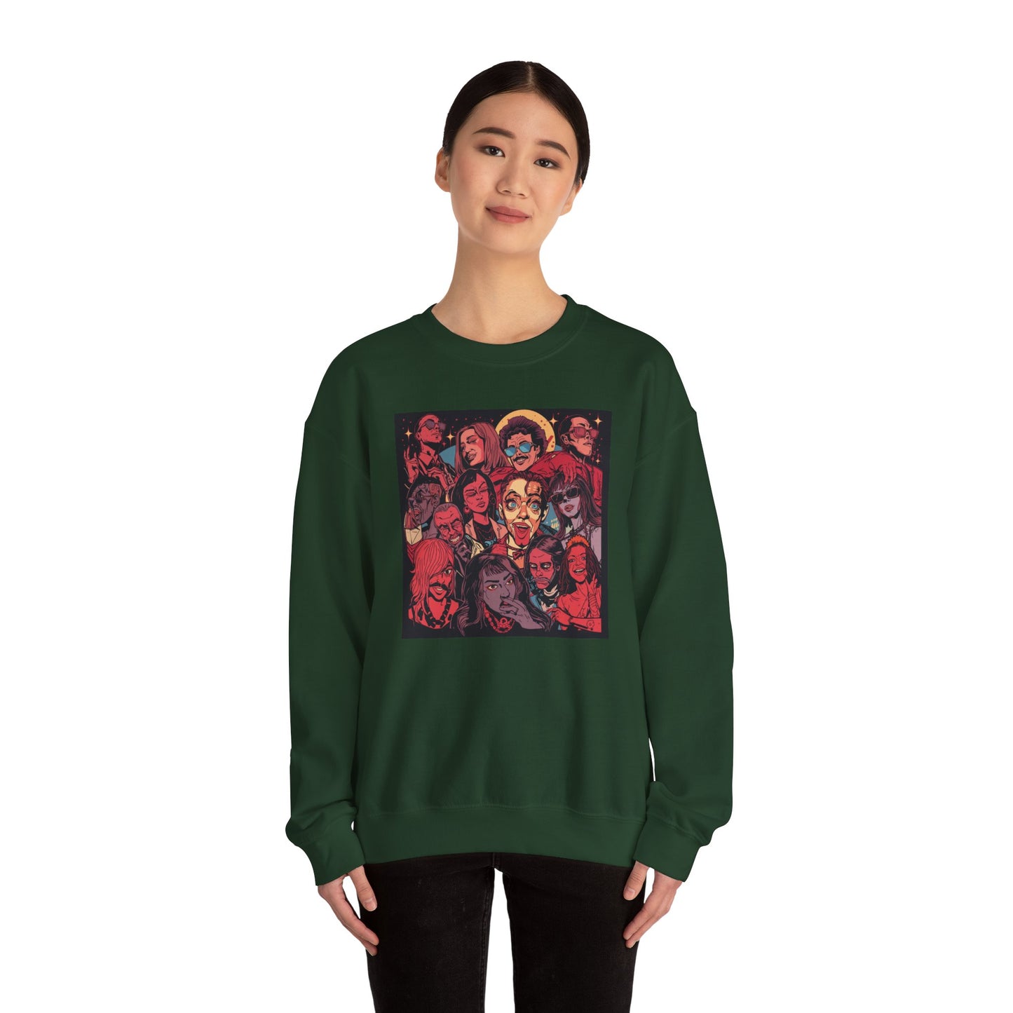 Rock Band Faces Art Sweater | Eco-Limited