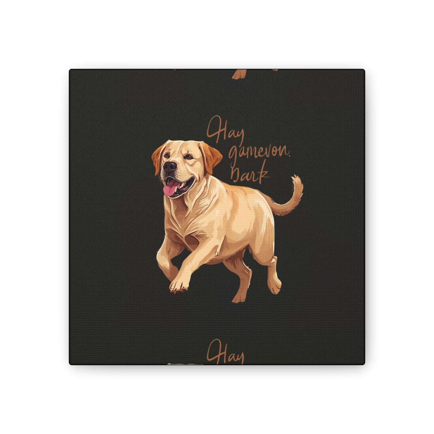 Happy Gamelon Bark Dog Canvas Wall Art | Eco-Limited