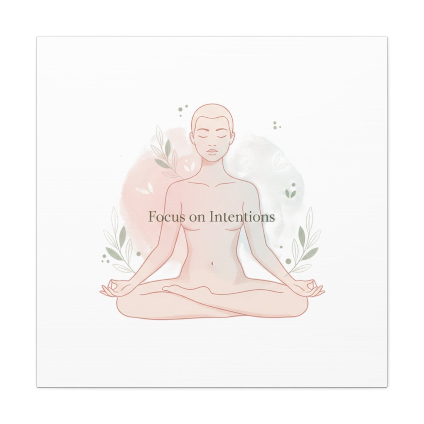 Focus on Intentions Canvas | Gentle Wellness Wall Art, Pastel Gradient Meditation Print