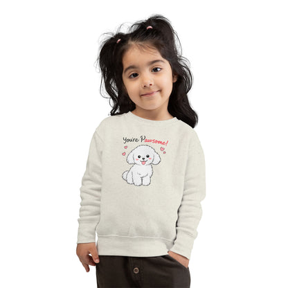 'You're Pawsome!' Cute White Puppy Kids Pullover
