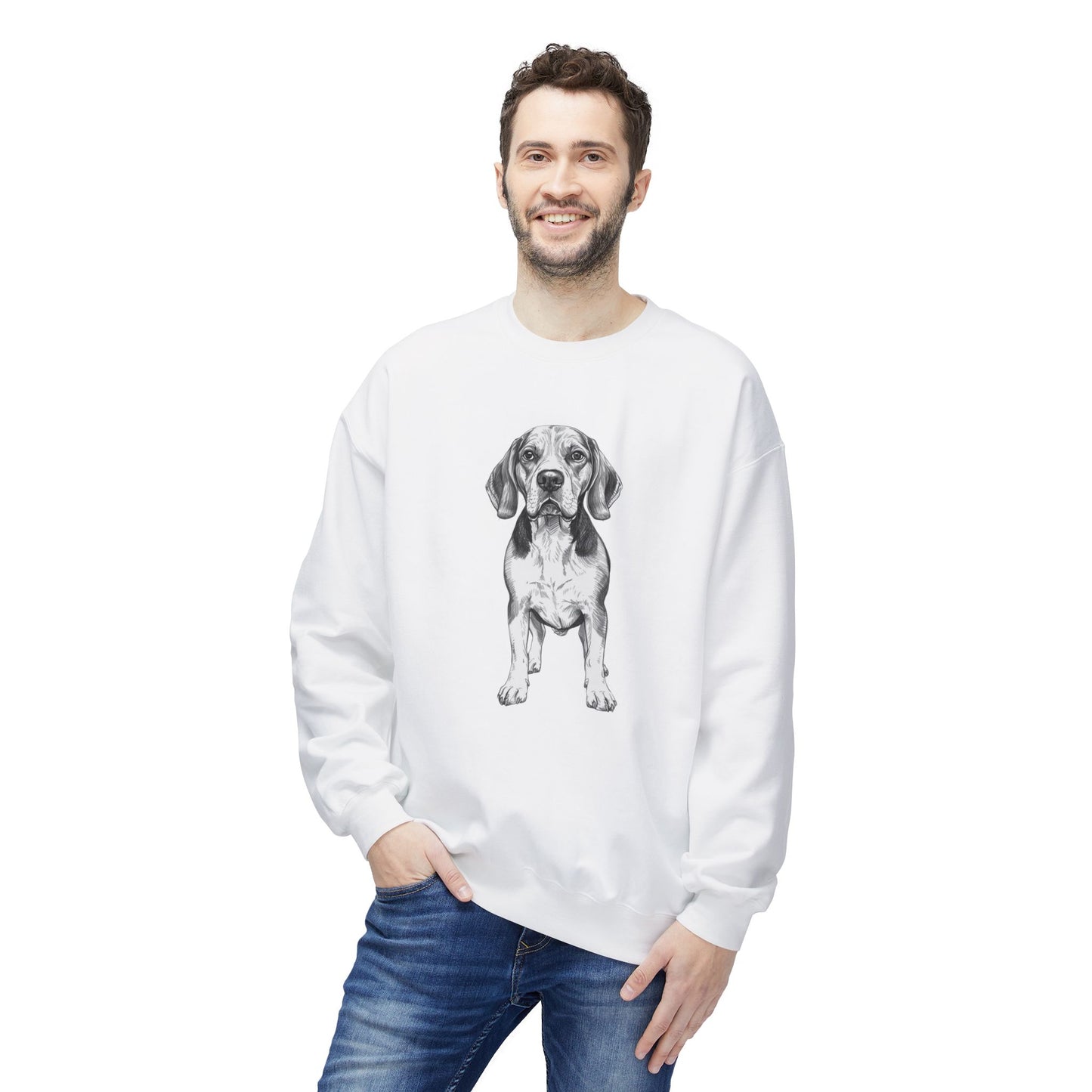 Beagle Sketch Minimal Art Sweatshirt | Eco-Limited