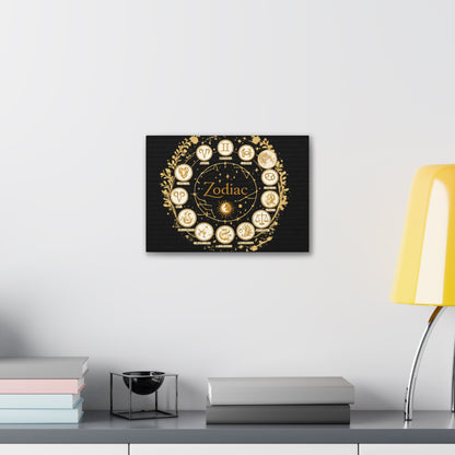 Golden Zodiac Astrology Canvas | Eco-Limited