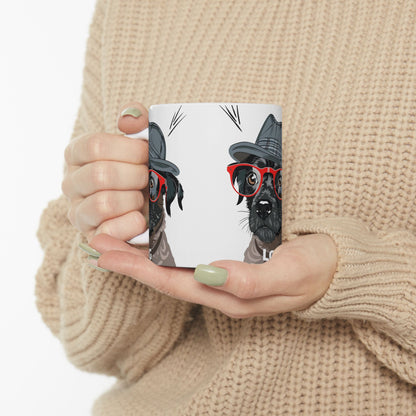 Cute Hipster Dog Ceramic Mug(11oz/15oz)