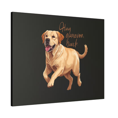 Happy Gamelon Bark Dog Canvas Wall Art | Eco-Limited