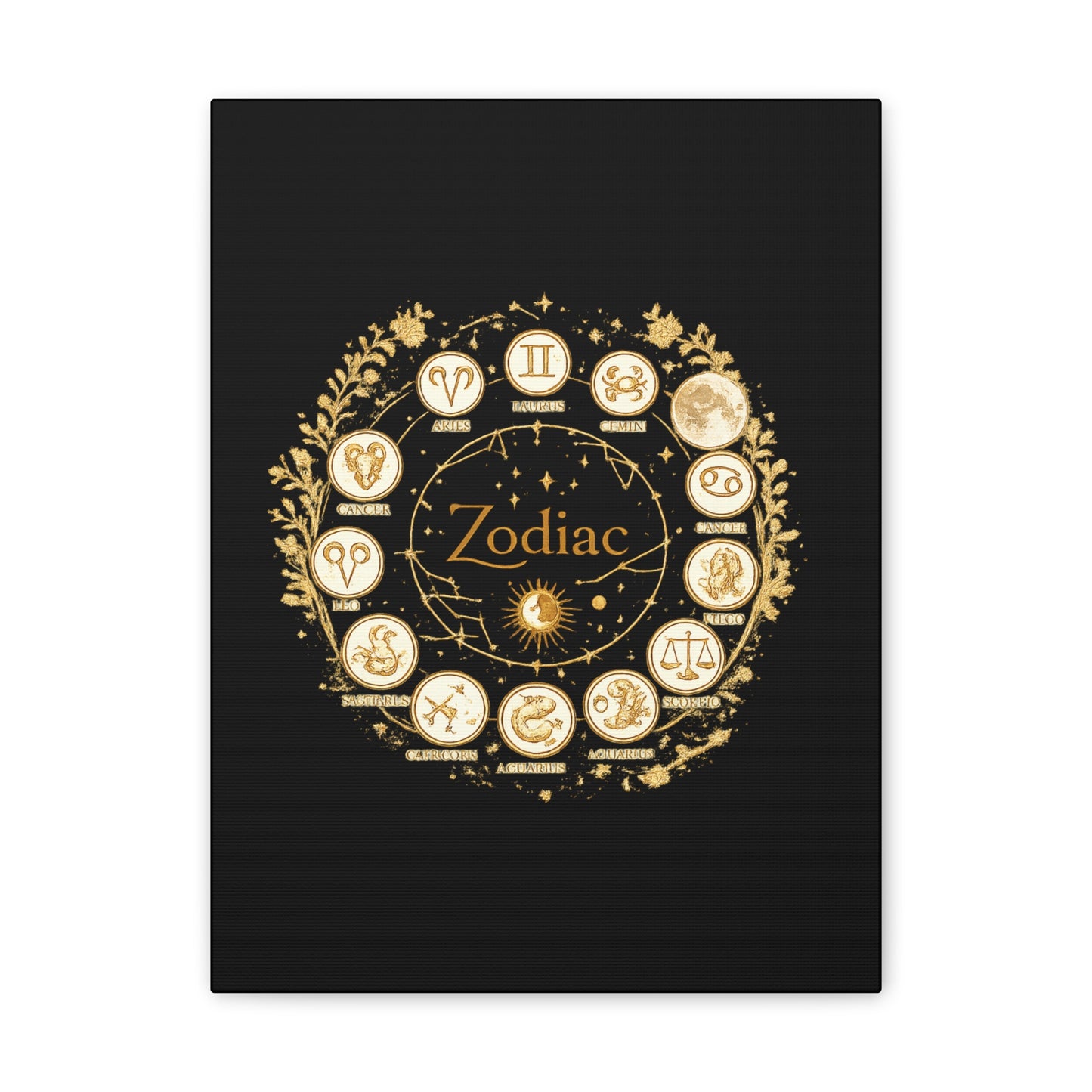 Golden Zodiac Astrology Canvas | Eco-Limited