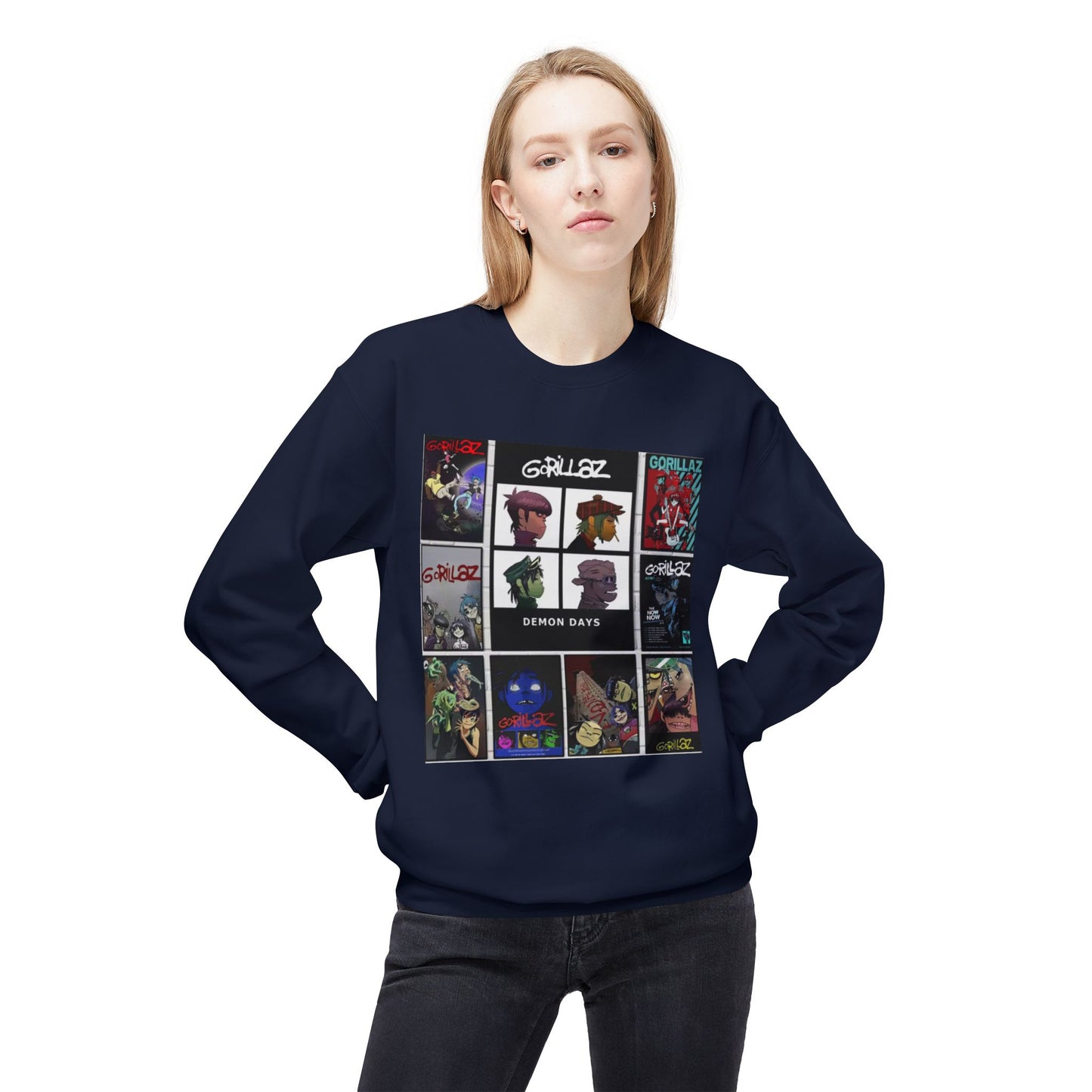 Gorillaz Album Art Collage Graphic Sweatshirt Music Inspired Streetwear