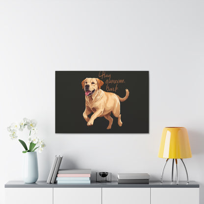 Happy Gamelon Bark Dog Canvas Wall Art | Eco-Limited