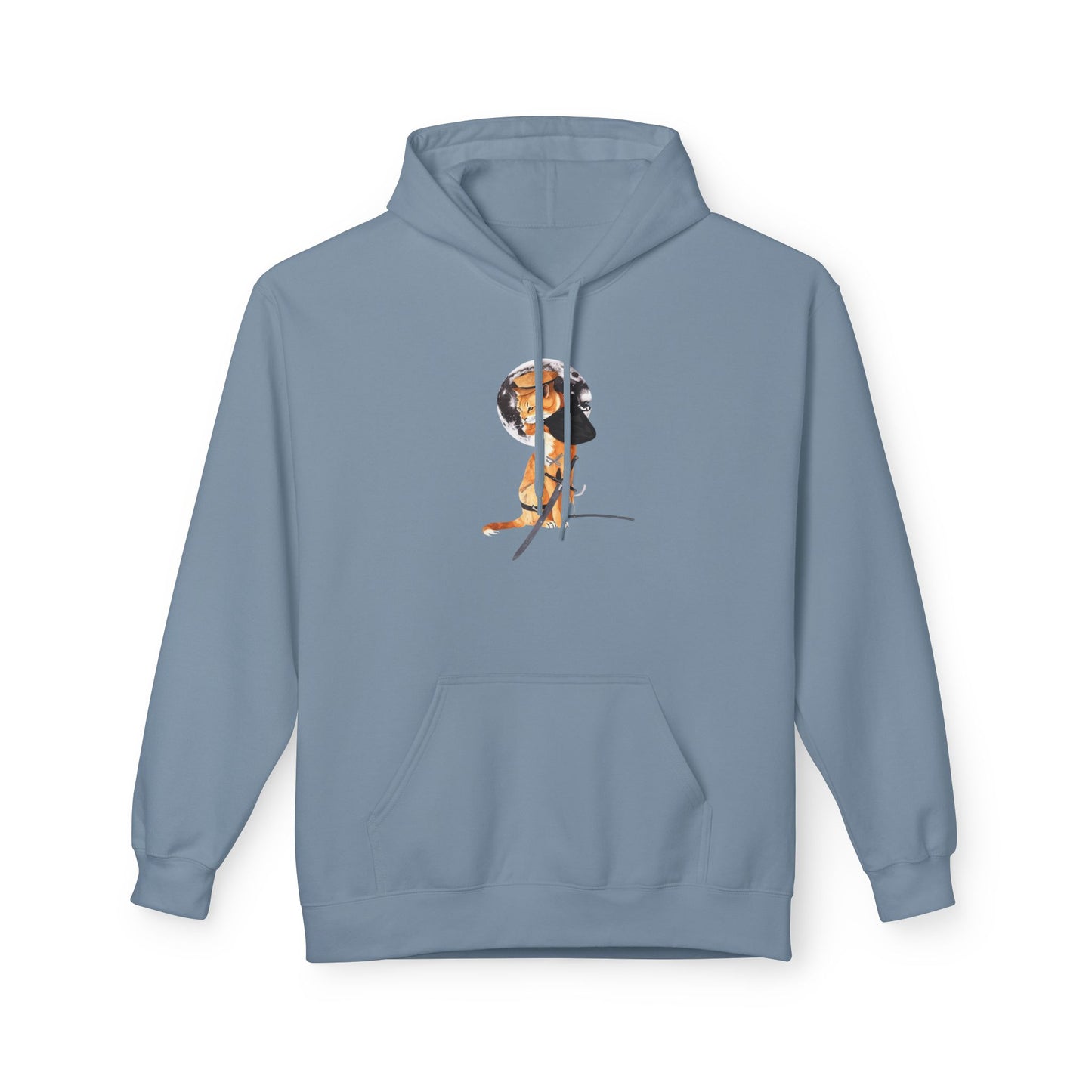 Moonlit Samurai Cat Art Hoodie