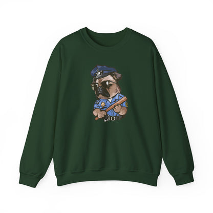 Police Pug Graphic Crewneck Sweatshirt|Eco-Friendly - Limited