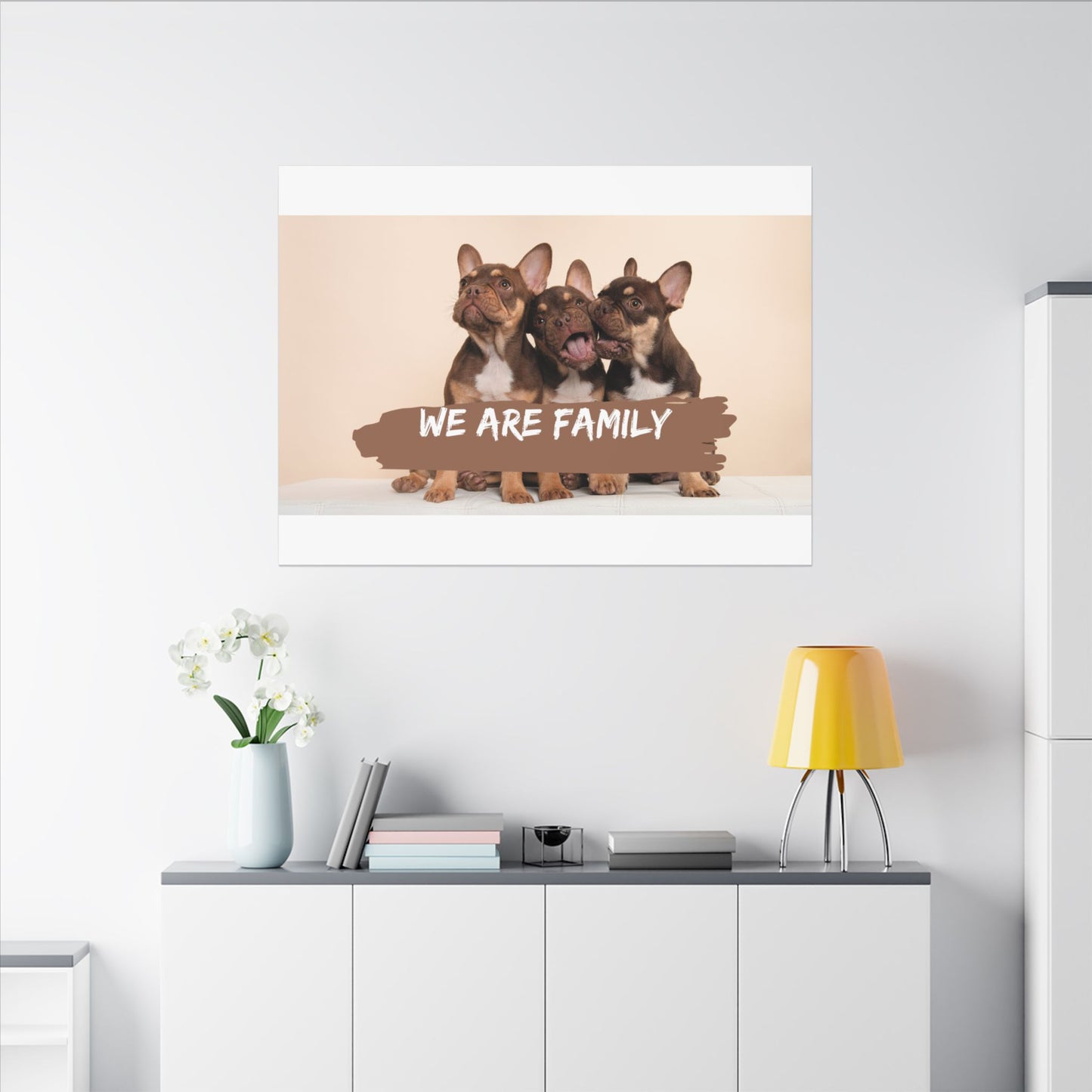 We Are Family French Bulldog Canvas Wall Art