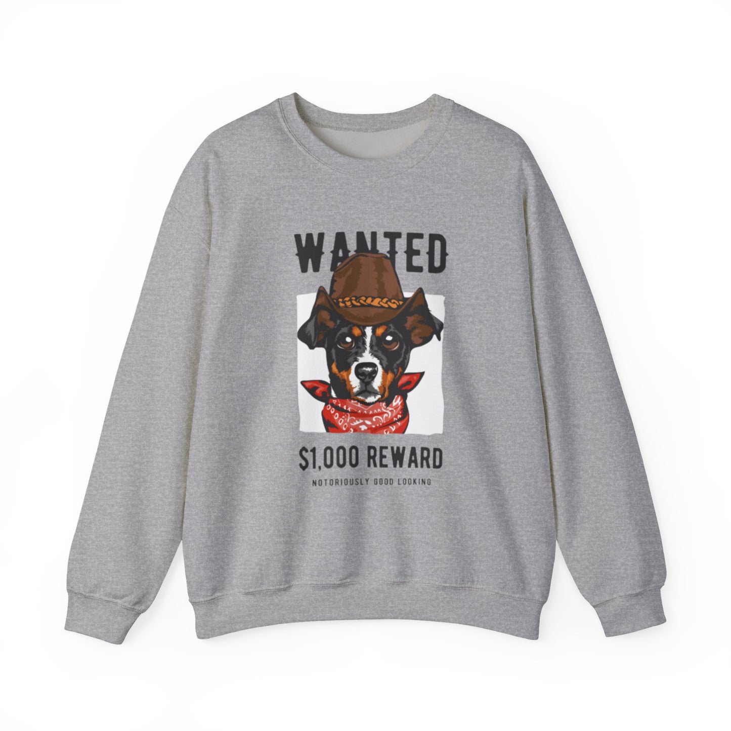 Wanted Cowboy Dog Art Sweatshirt | Eco-Limited