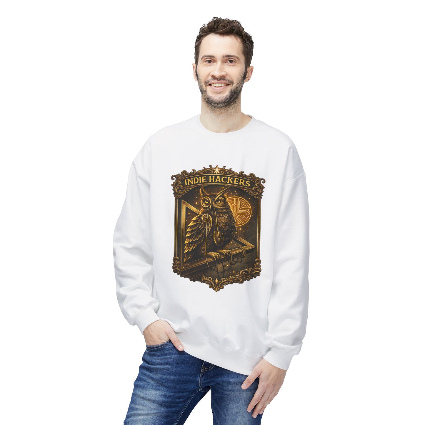 Indie Hackers Owl Graphic Sweatshirt | Eco-Limited
