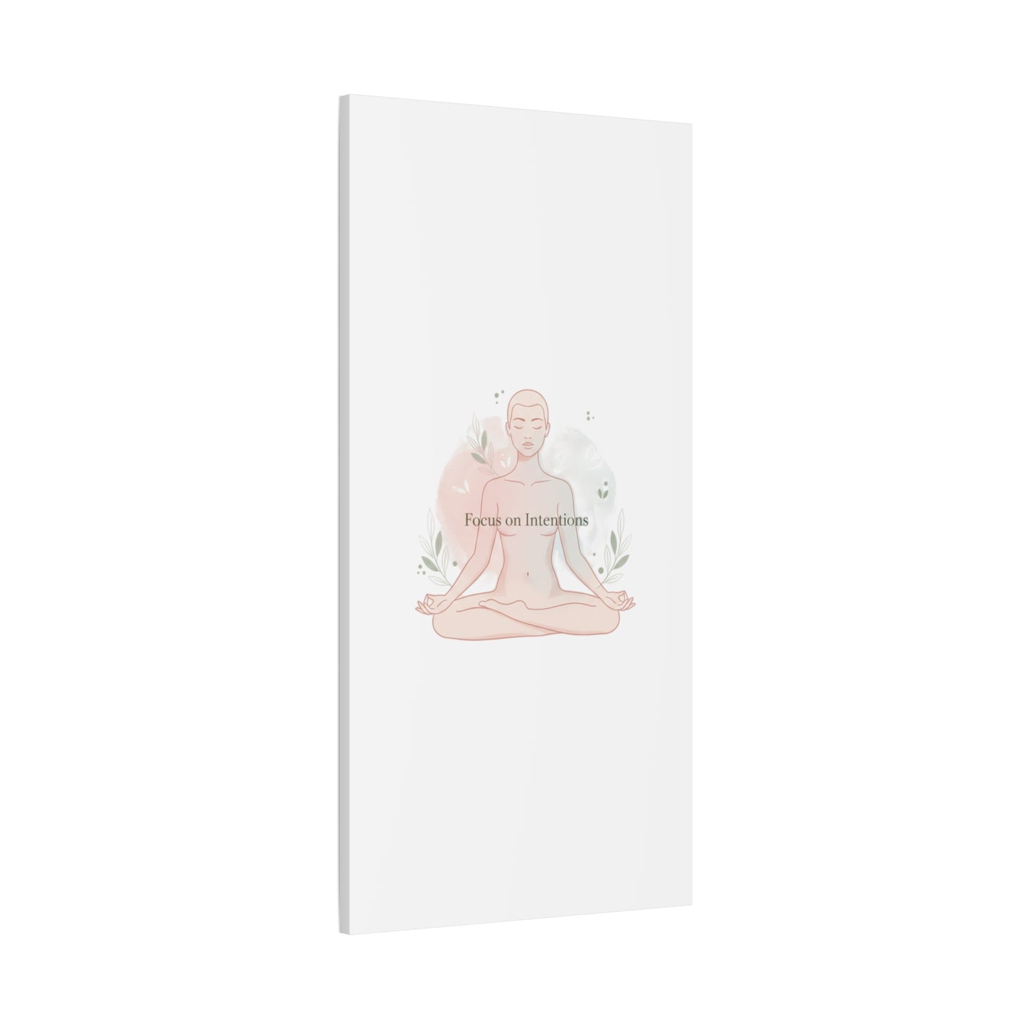Focus on Intentions Canvas | Gentle Wellness Wall Art, Pastel Gradient Meditation Print