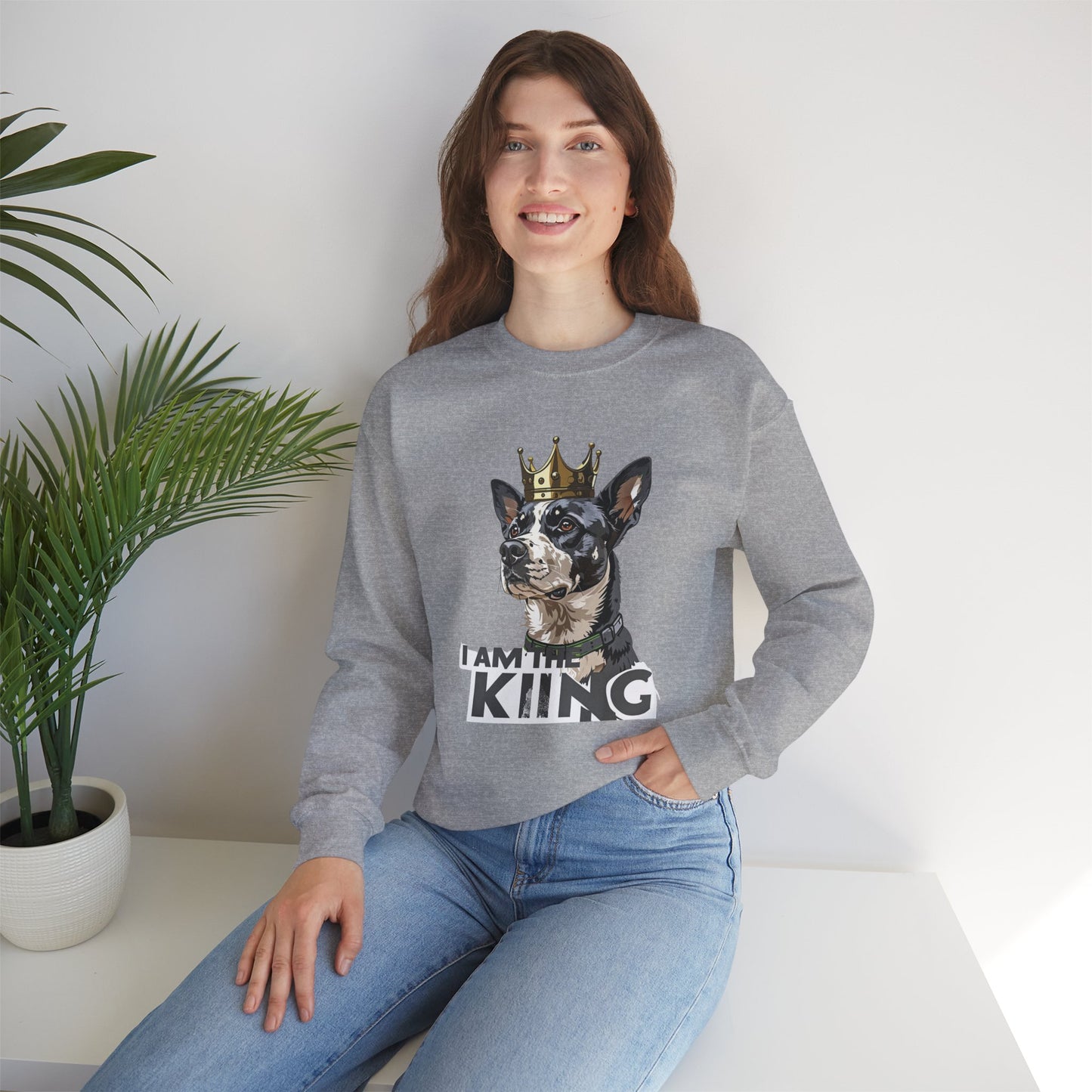 King Dog Crown Art Sweatshirt | Eco-Limited