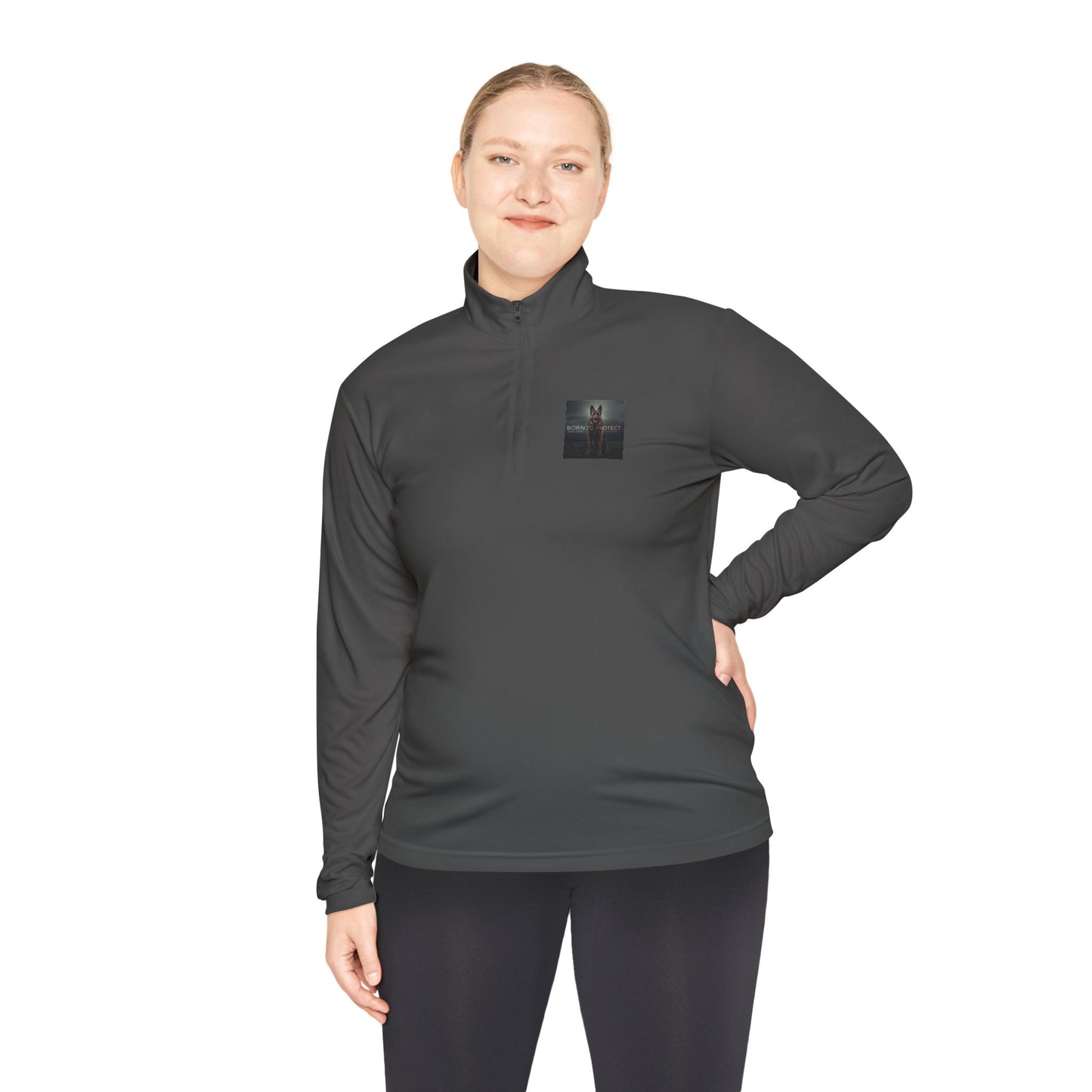 German Shepherd Born To Protect Quarter Zip Pullover | Eco-Limited