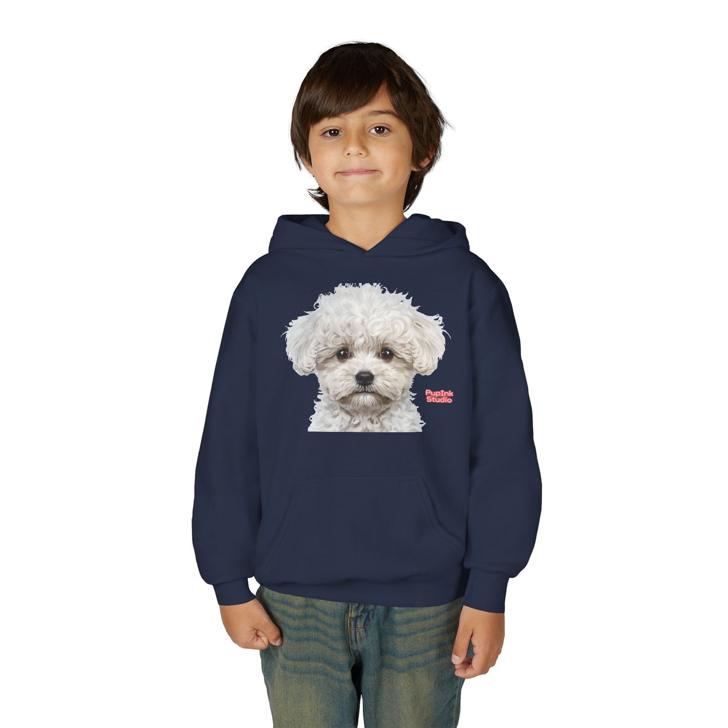 Cute White Puppy Face Youth Hoodie|Eco-Friendly - Limited