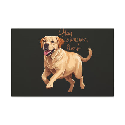 Happy Gamelon Bark Dog Canvas Wall Art | Eco-Limited