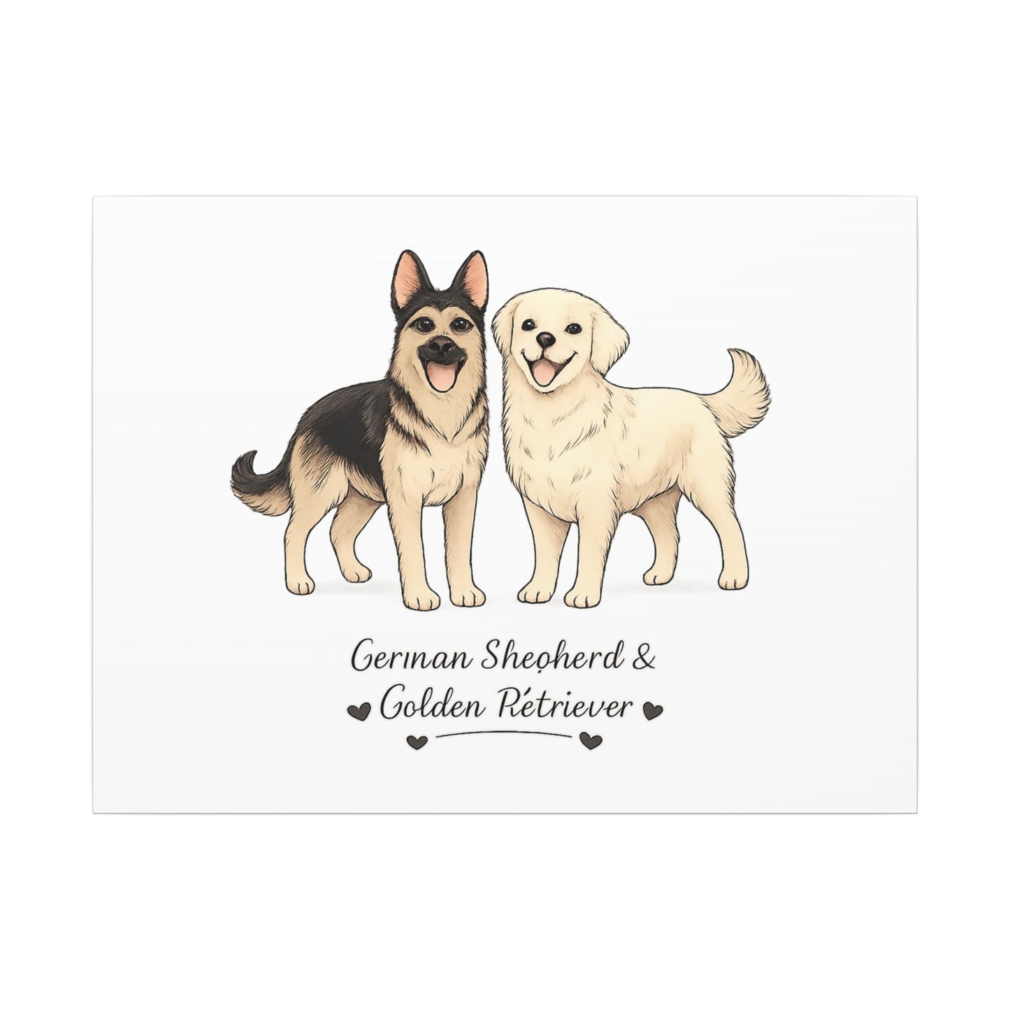German Shepherd & Golden Retriever Canvas Wall Art
