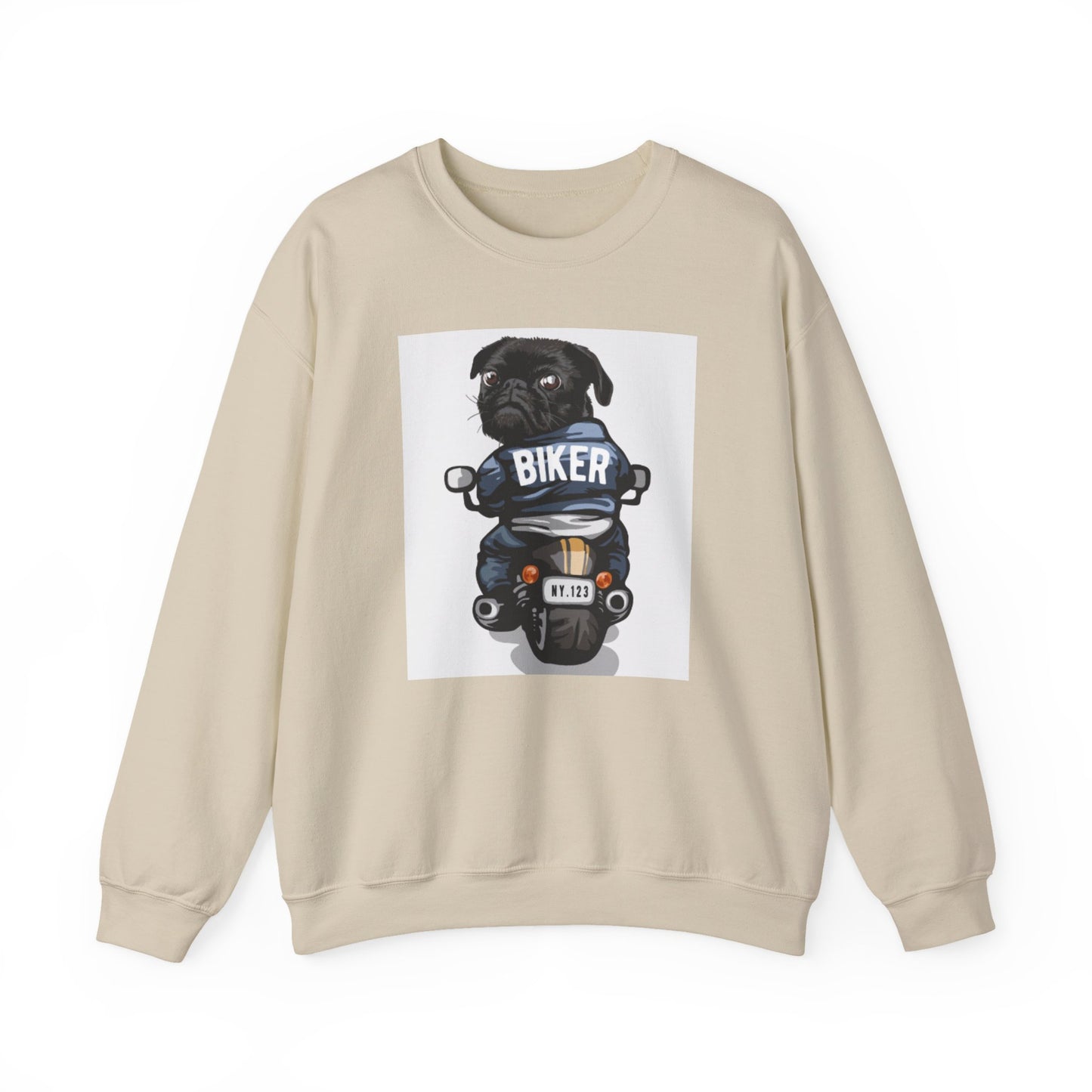 Biker Pug Graphic Sweater | Eco-Limited