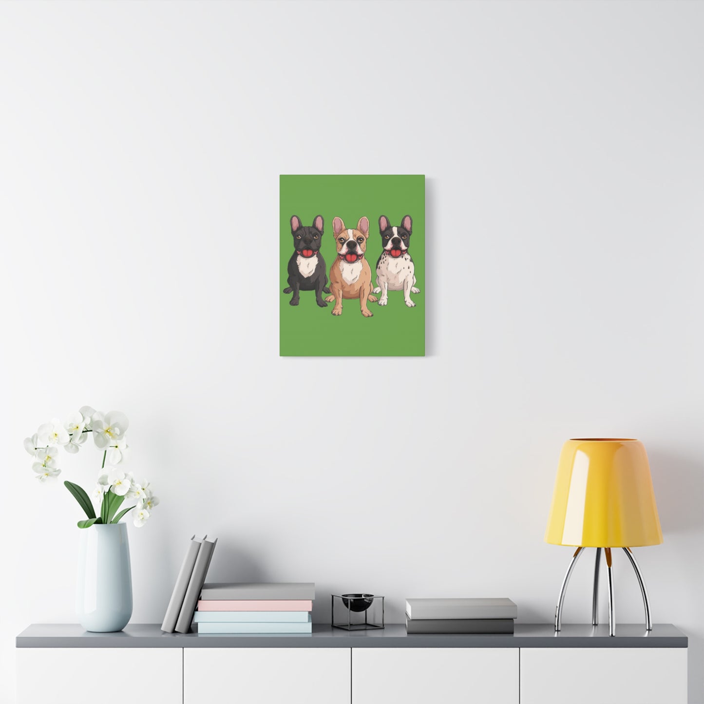 French Bulldog Trio Canvas Wall Art|Eco-Friendly - Limited