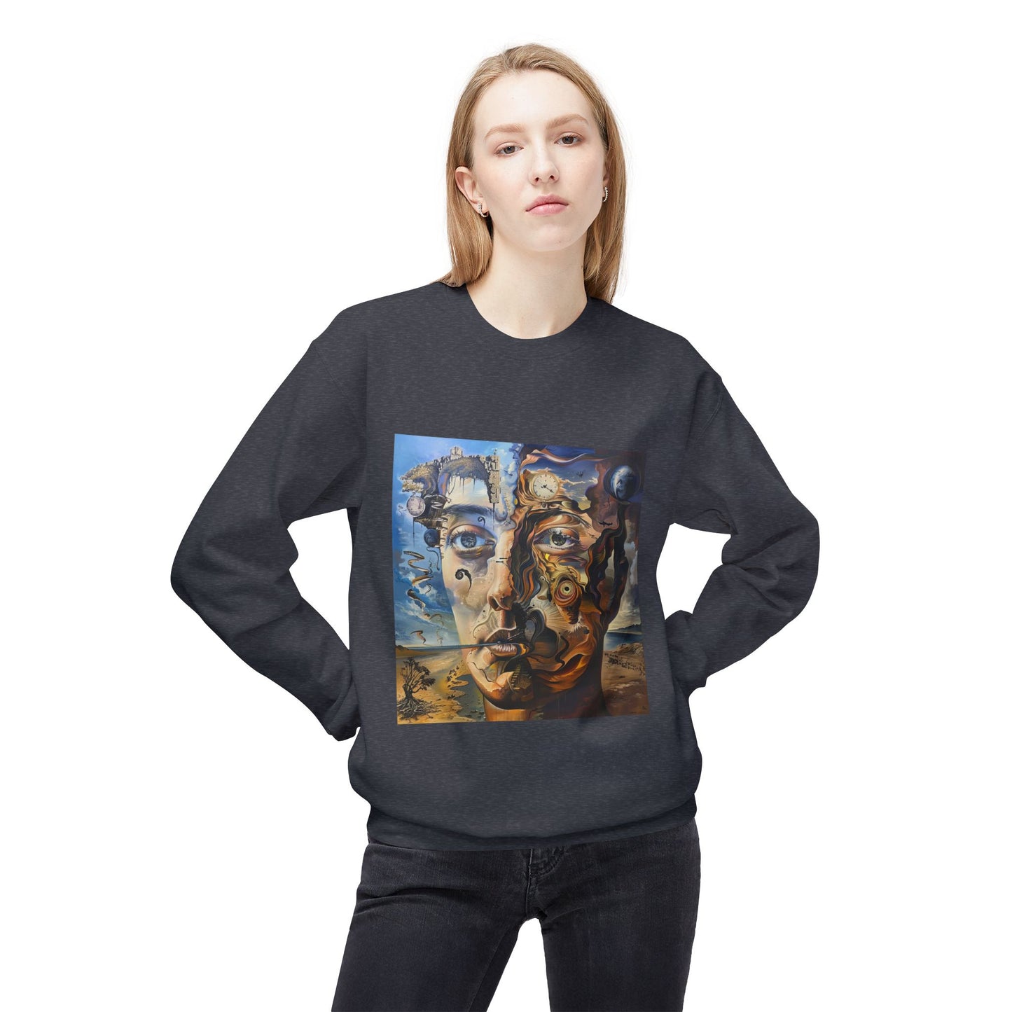 Surreal Split Mind Art Sweatshirt | Eco-Limited
