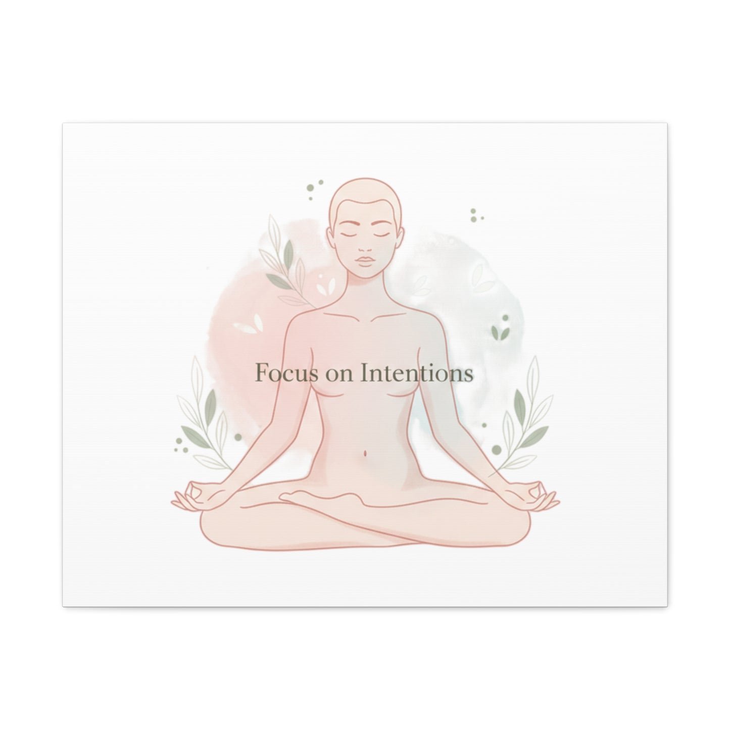 Focus on Intentions Canvas | Gentle Wellness Wall Art, Pastel Gradient Meditation Print