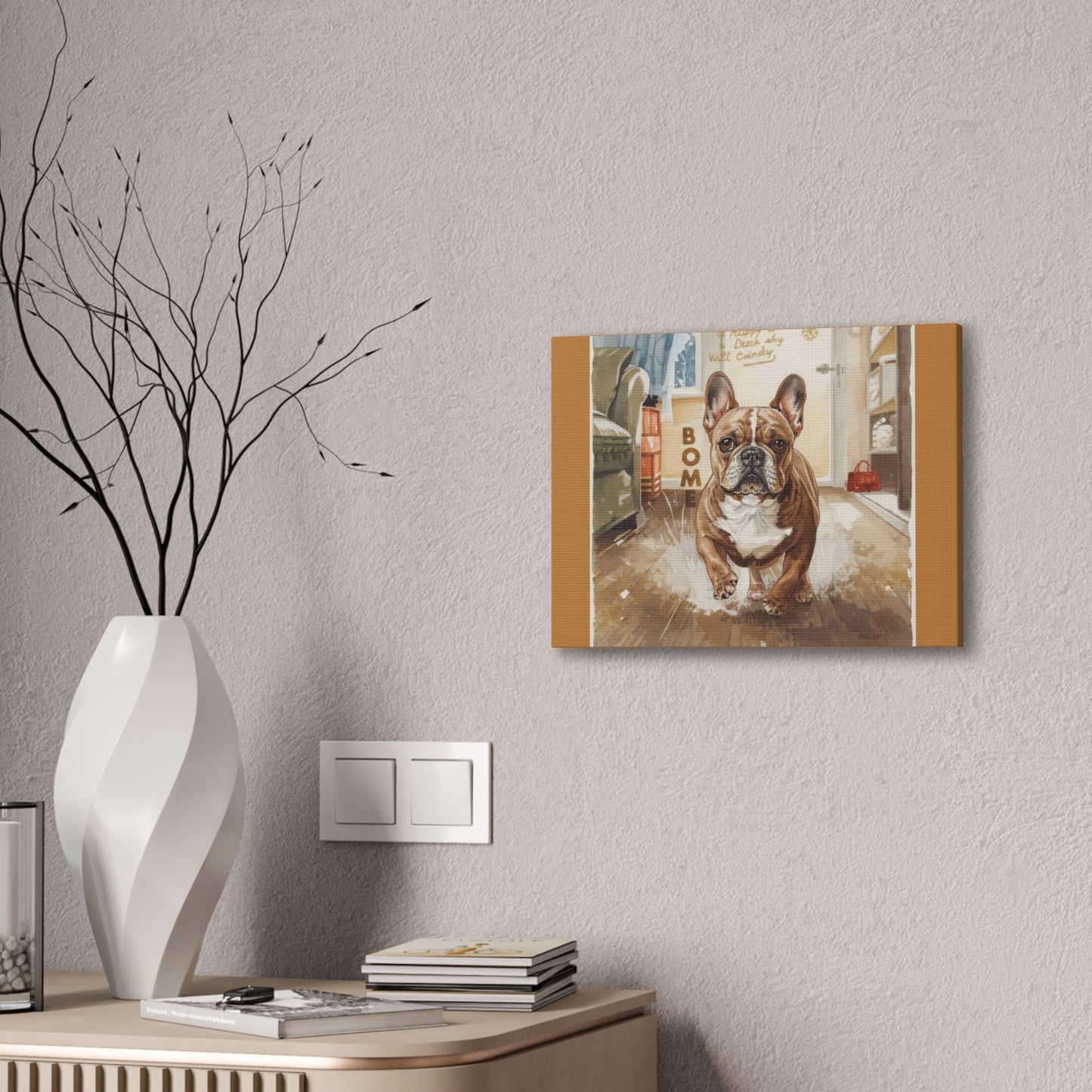 Happy Home Bulldog Canvas Art | Eco-Limited