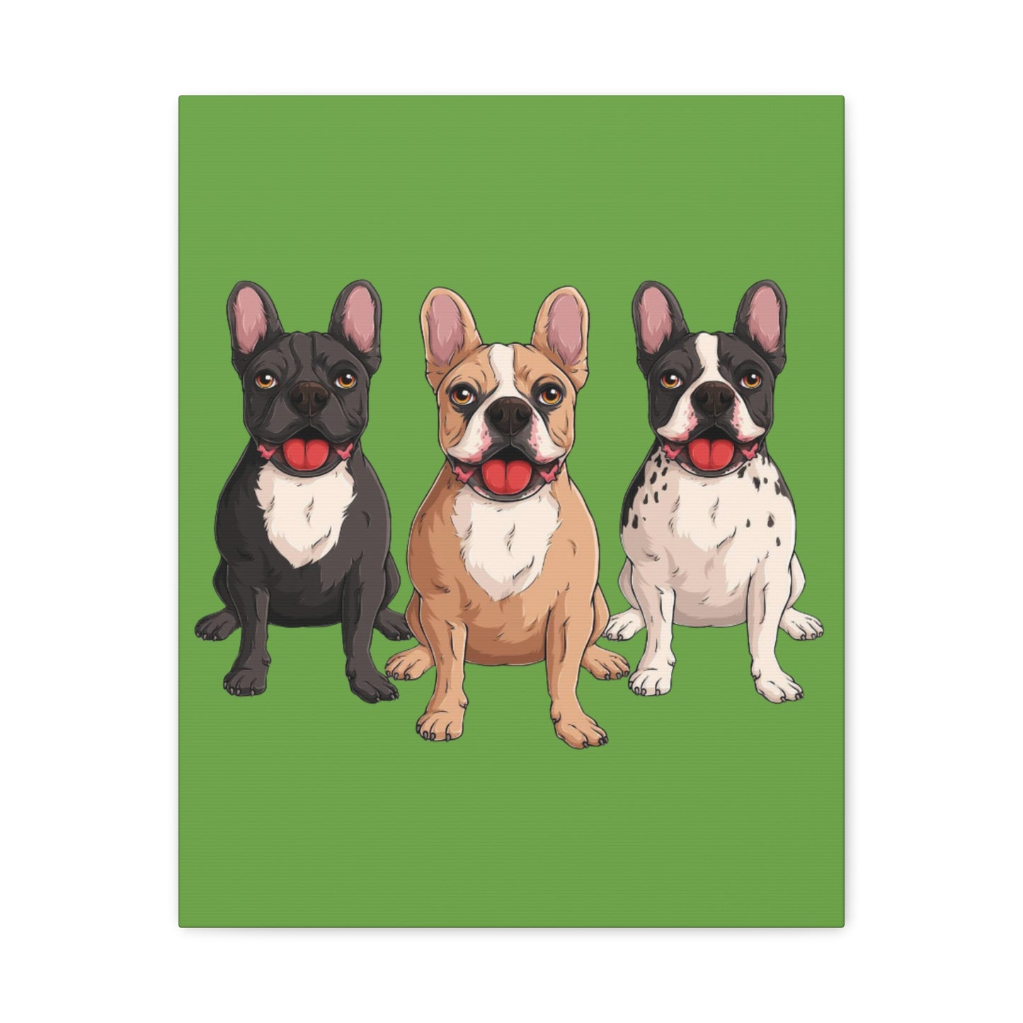 French Bulldog Trio Canvas Wall Art|Eco-Friendly - Limited