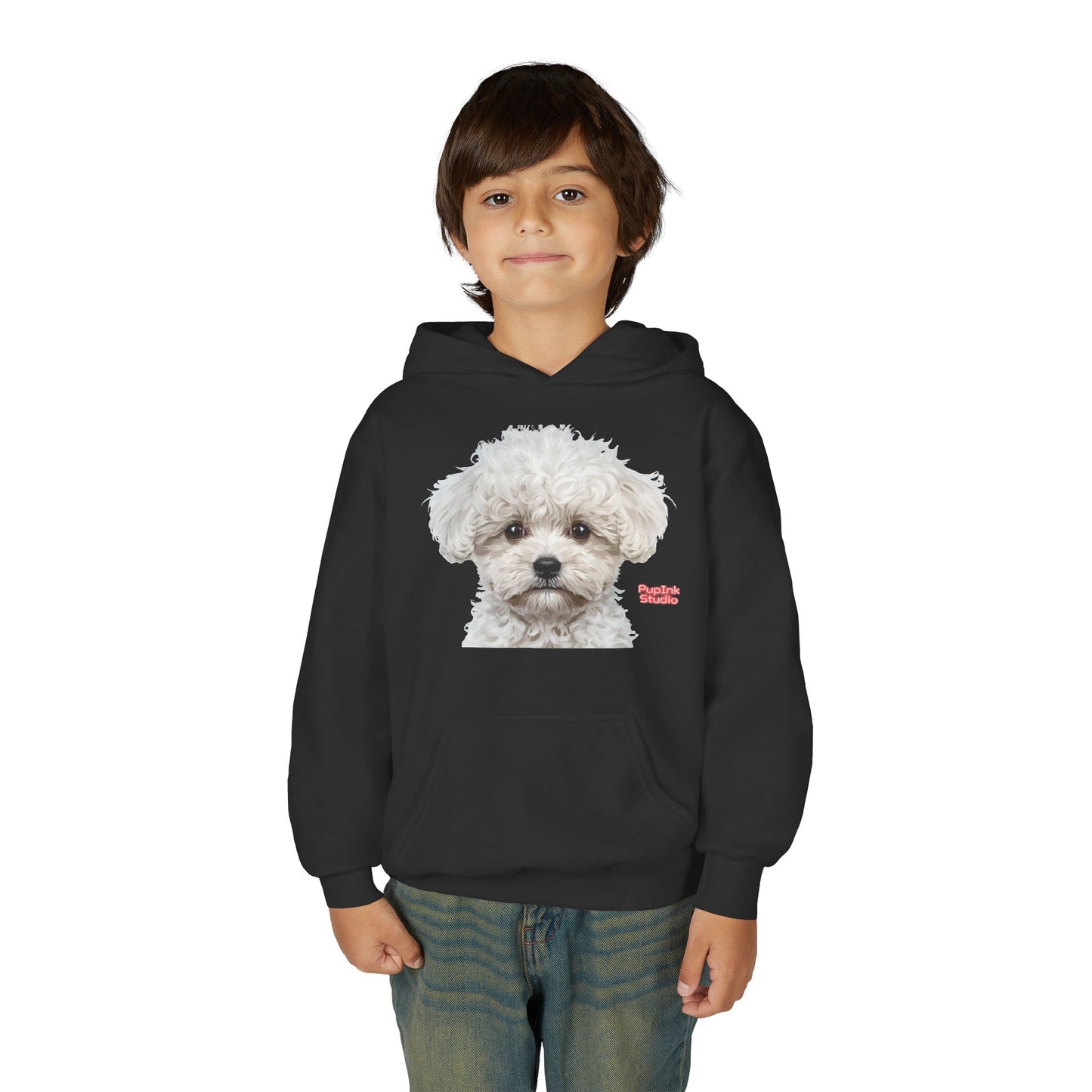Cute White Puppy Face Youth Hoodie|Eco-Friendly - Limited