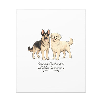 German Shepherd & Golden Retriever Canvas Wall Art